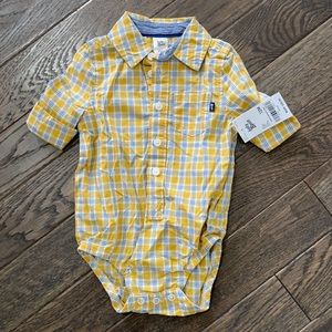 Baby B’gosh plaid button up onesie. Size 12 month.